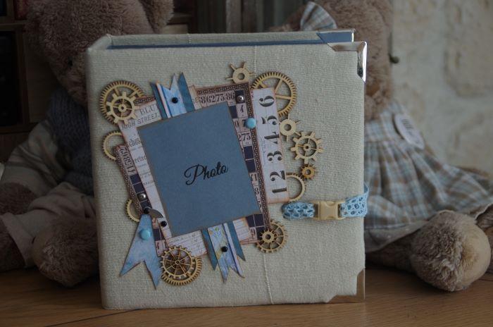 Album toile de jute bleu